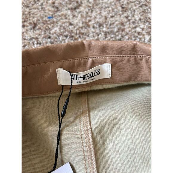 NWT 4th & Reckless Faux Leather Shirt Jacket Size M Tan - Picture 6 of 9